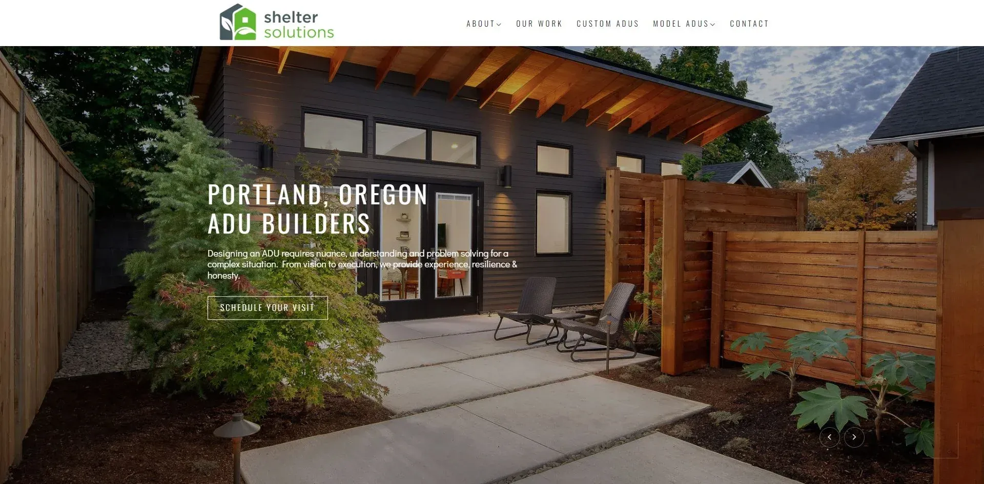 Shelter Solutions website by Savo Group: ADU specialty builder with 21x growth in 16 months